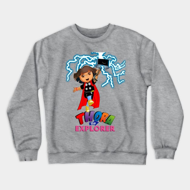 Thora The Explorer Crewneck Sweatshirt by MarinasingerDesigns